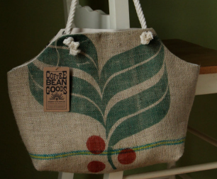 The Green Bean Bag, Made From A Recycled Coffee Bean Sack - $40